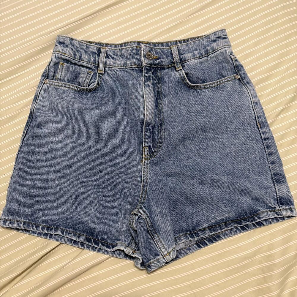 Zara High Waisted Denim Shorts Blue Size 6 / EUR 38
